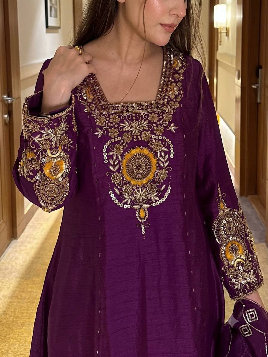 Ira Vichitra Silk Zari Anarkali Suit Set
