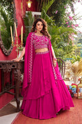 Pink Vichitra Silk Embroidered Wedding Lehenga Choli Set with Dupatta [3 PCS]