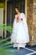 Georgette Ribbon Embroidered Anarkali Suit Set [3 PCS]