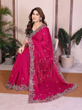 Oreva11 Pink Chiffon Silk Embroidery Saree with Blouse