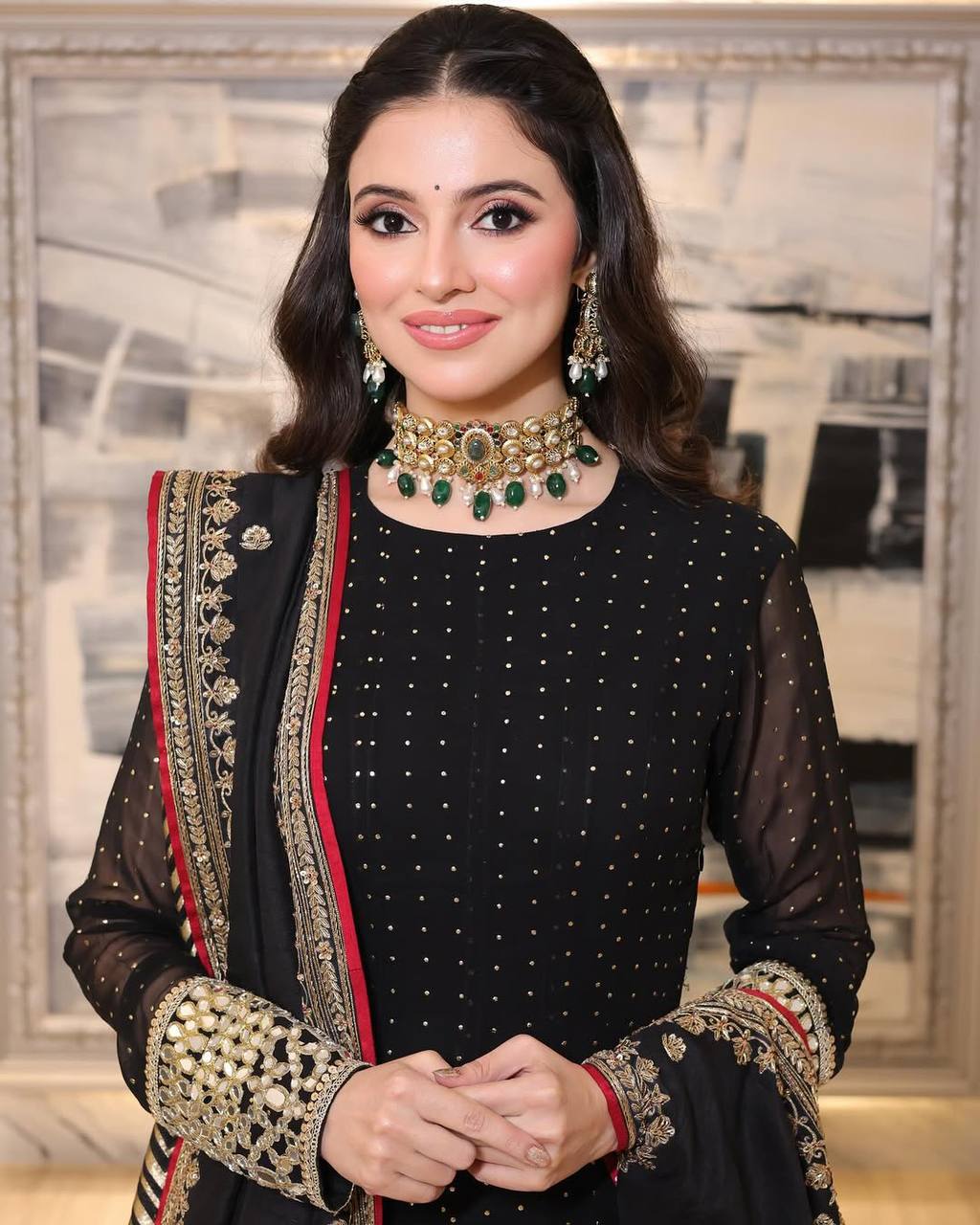 Zara Black Anarkali Suit Set