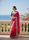 Pink Fendy Chiffon Silk Designer Saree with Blouse