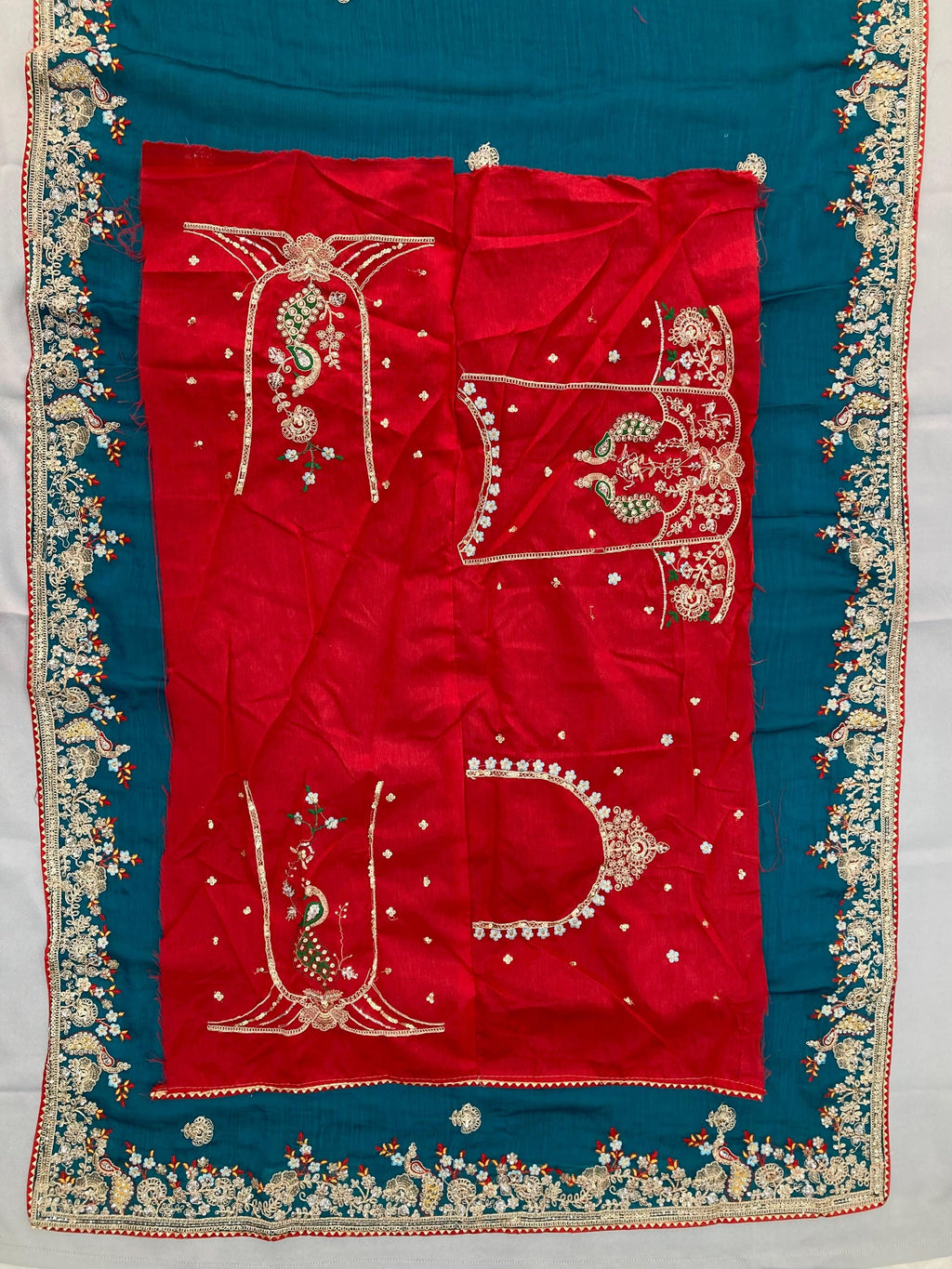 Blue Fendy Chiffon Silk Designer Saree with Blouse