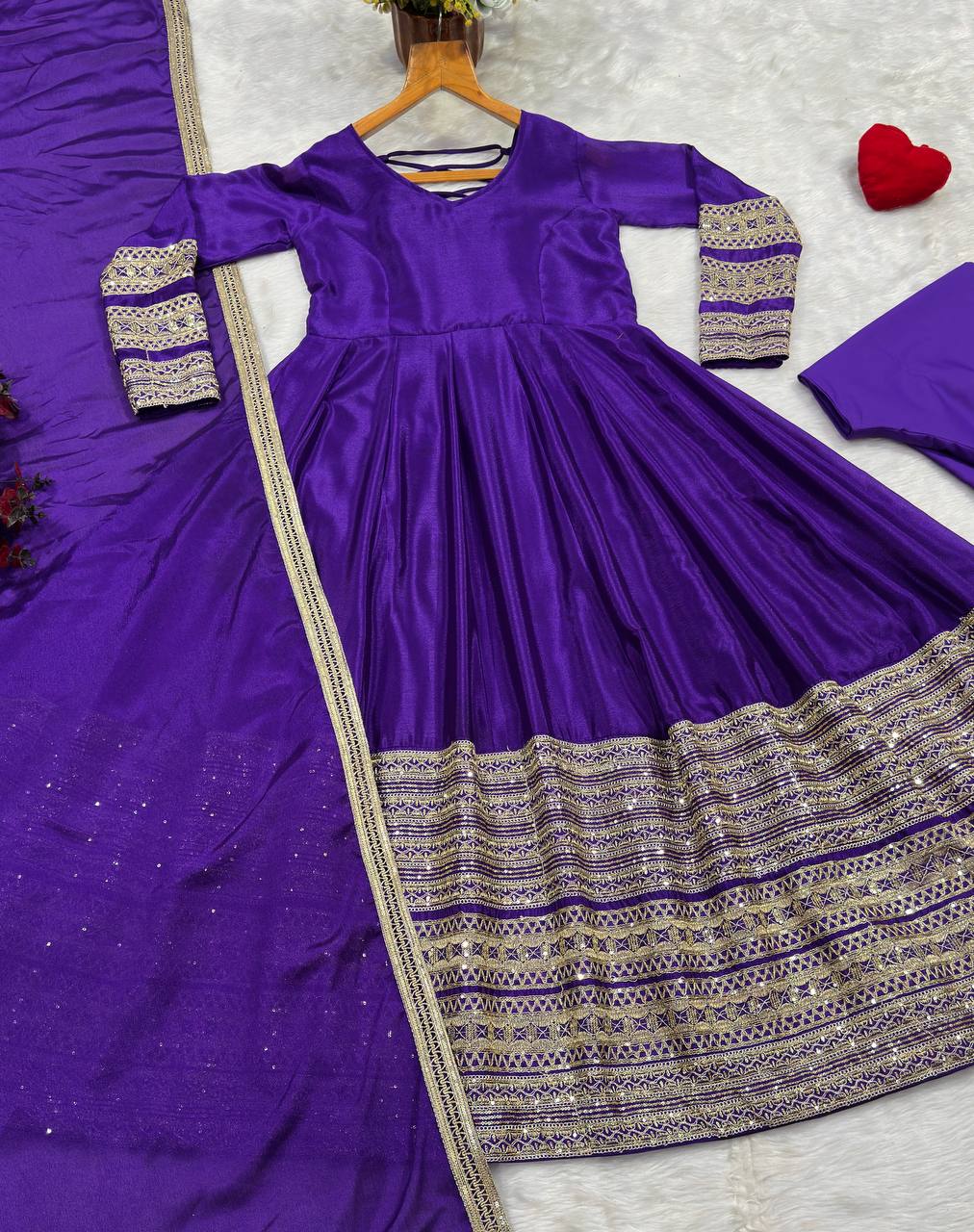 Meera Heavy Silk Luxury Anarkali Suit Set
