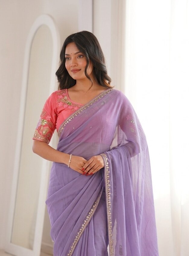 Designer Rangoli Silk Saree with Blouse
