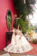 White Vichitra Wedding Lehenga Choli Set with Dupatta [3 PCS]