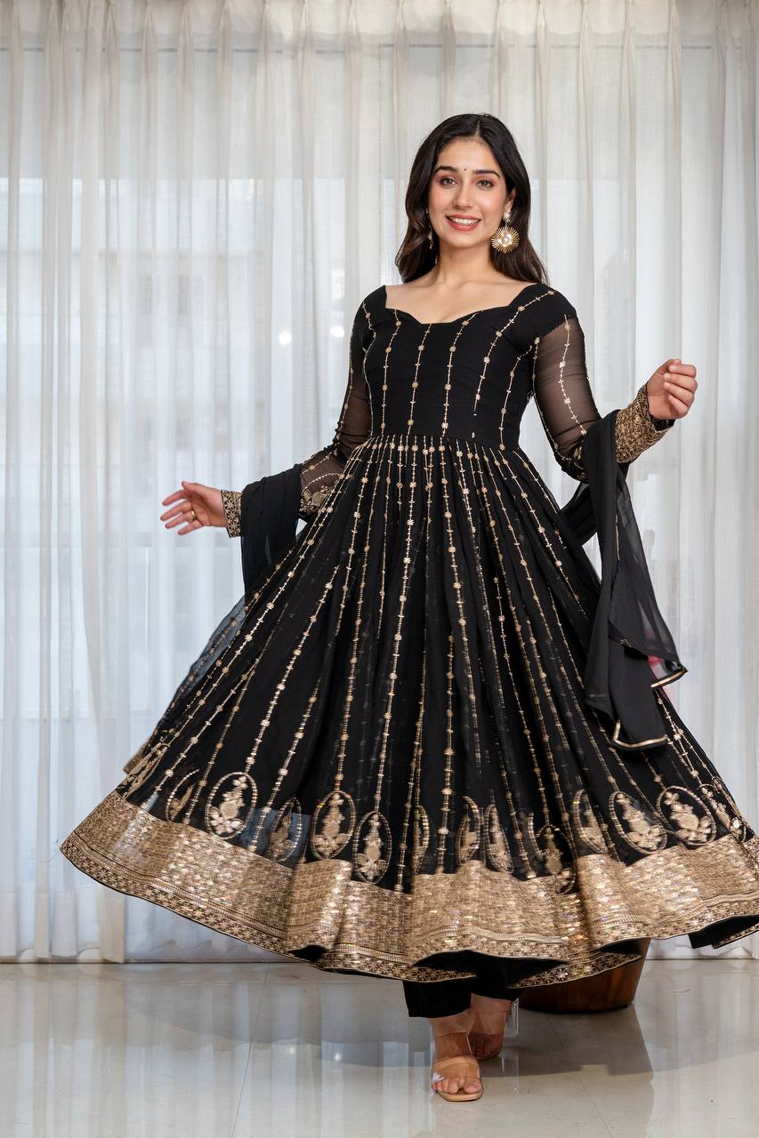Zehra Gota Patti Anarkali Suit Set