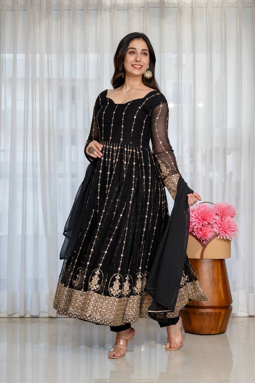Zehra Gota Patti Anarkali Suit Set