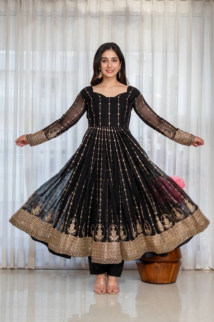 Zehra Gota Patti Anarkali Suit Set