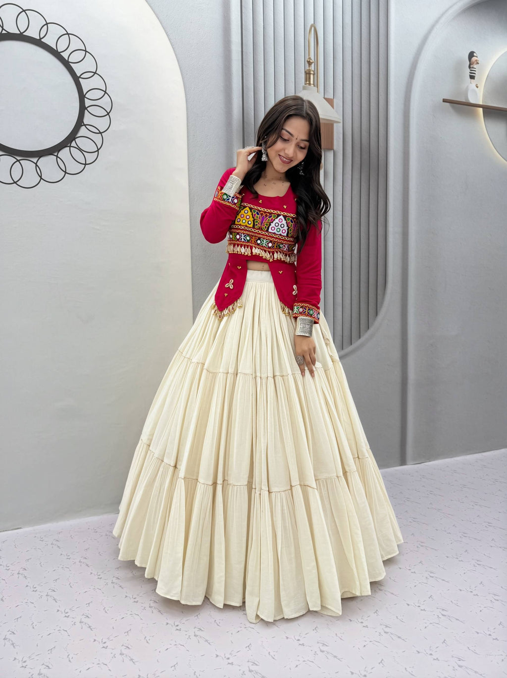 Rani Hand Work Navratri Lehenga Choli