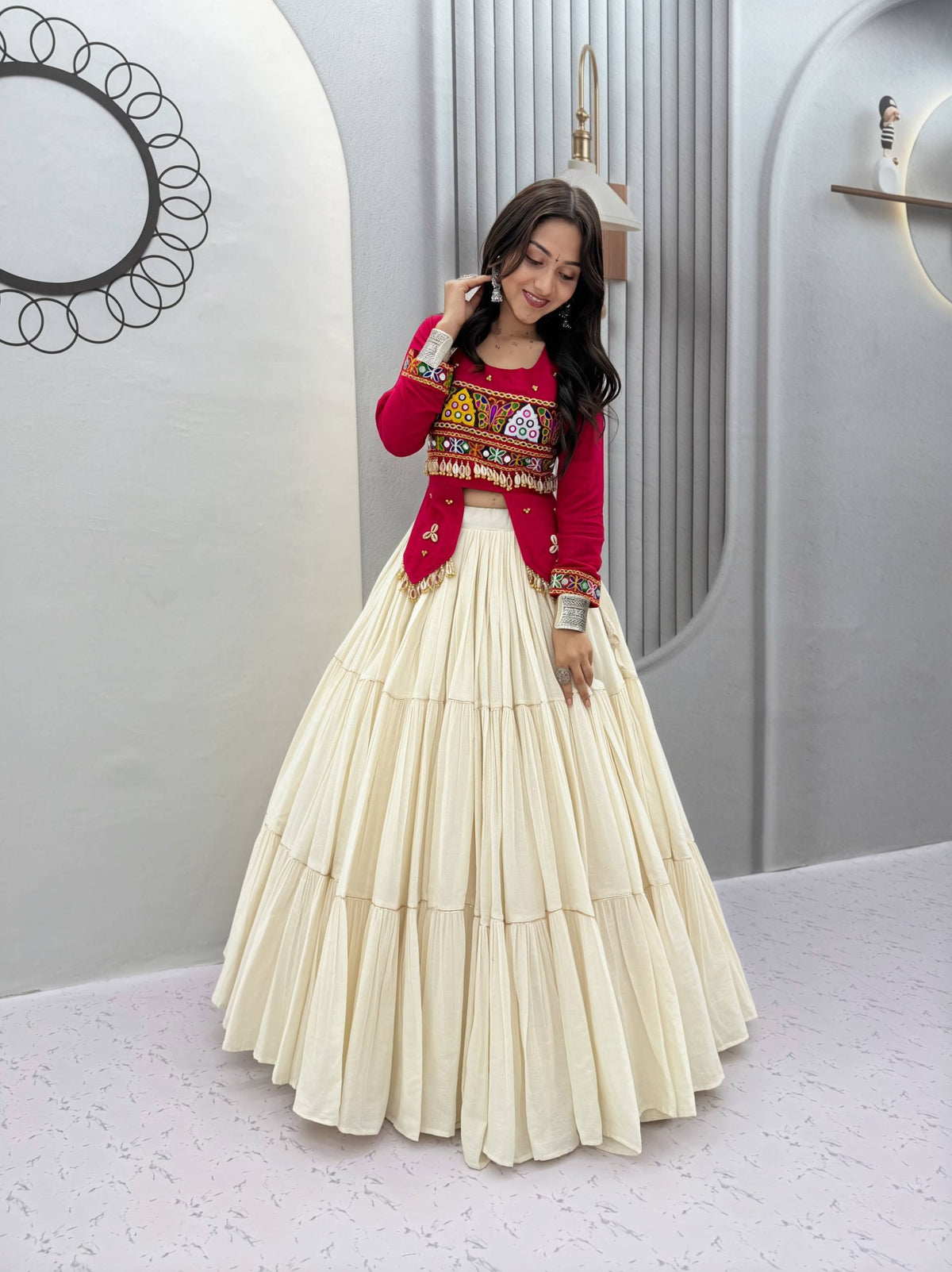 Rani Hand Work Navratri Lehenga Choli