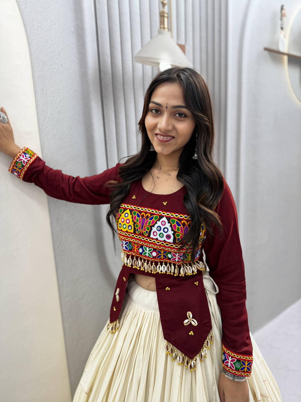 Maroon Hand Work Navratri Lehenga Choli