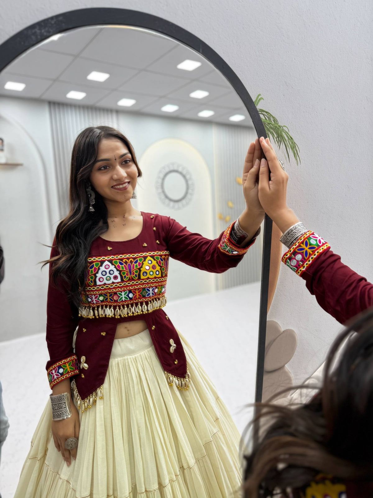 Maroon Hand Work Navratri Lehenga Choli