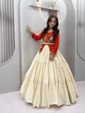 Rust Hand Work Navratri Lehenga Choli