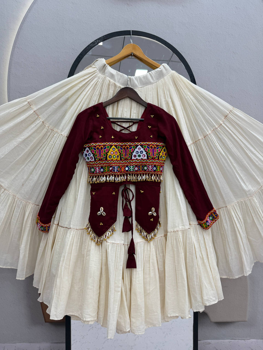 Maroon Hand Work Navratri Lehenga Choli