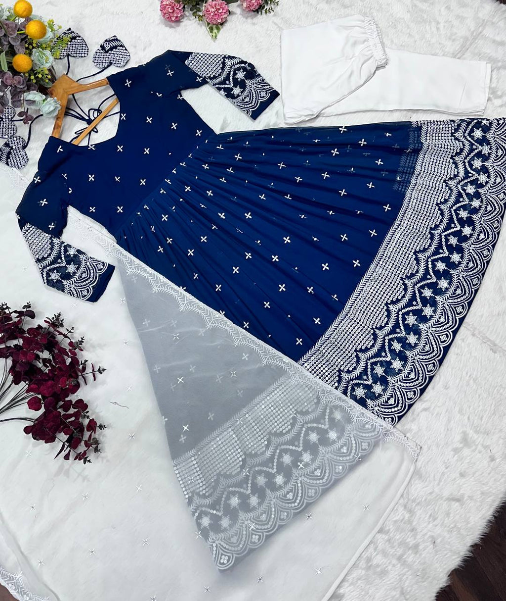 Avira Navy Blue Luxury Anarkali Set
