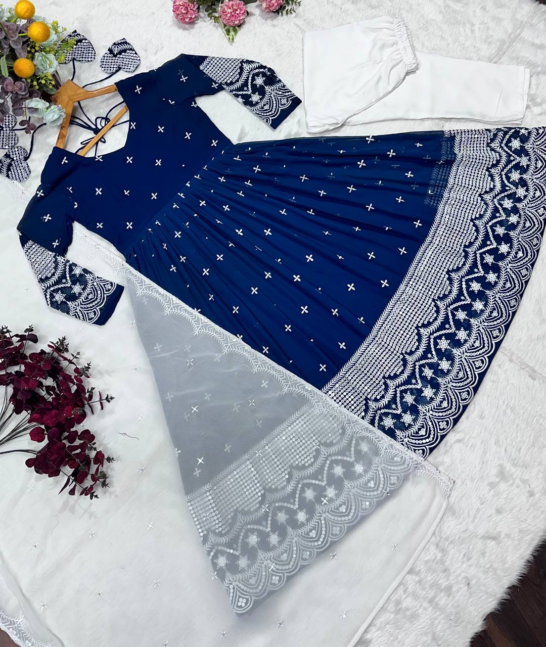 Avira Navy Blue Luxury Anarkali Set