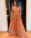 Pink Sequins Zari Embroidered Anarkali Lehenga Set [3 PCS]